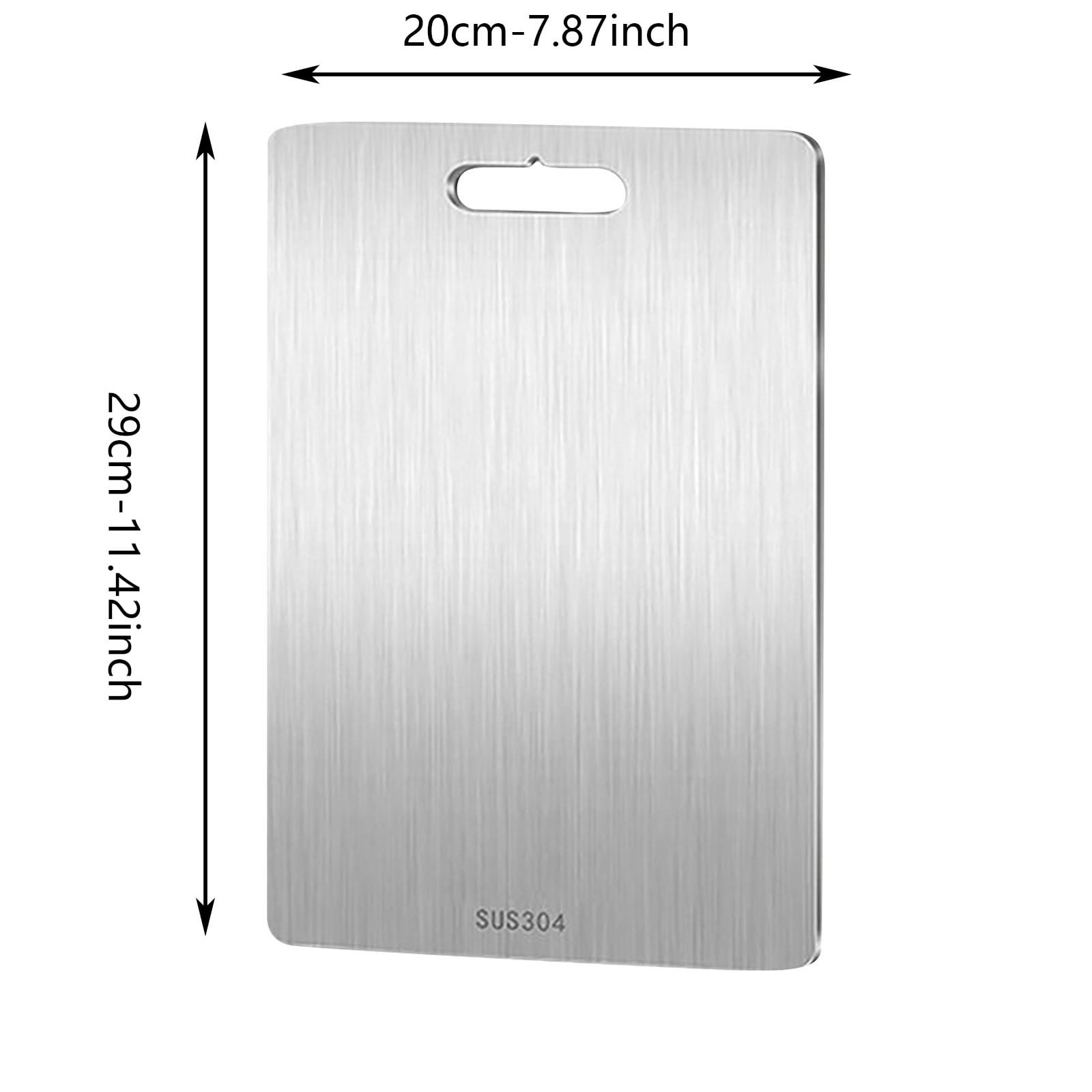 Stainless Steel Chopping Board Double Sided Thickened Cutting Board, Non Slip Rolling Kitchen Mat Dishwasher Safe(B)