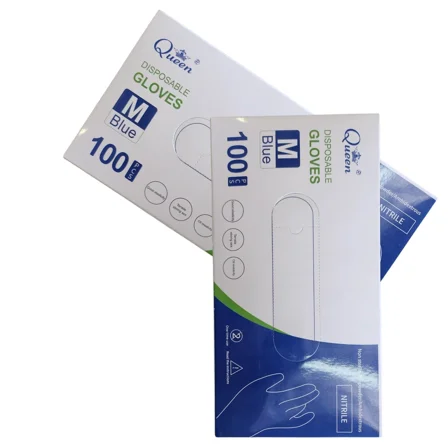 Queen - Safe Health Nitrile Exam Disposable Gloves (M/2 Box x 100 PCS) BLUE