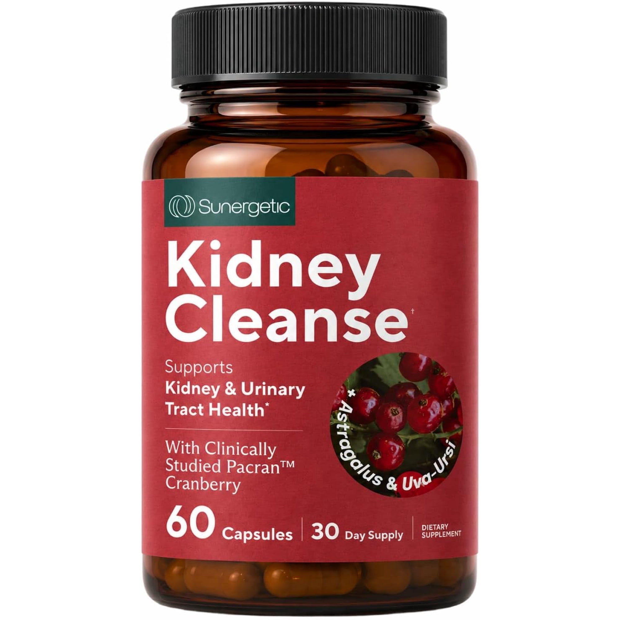 Kidney Cleanse Capsules with Cranberry, Urinary Tract and Kidney Support Supplement, 60 Count