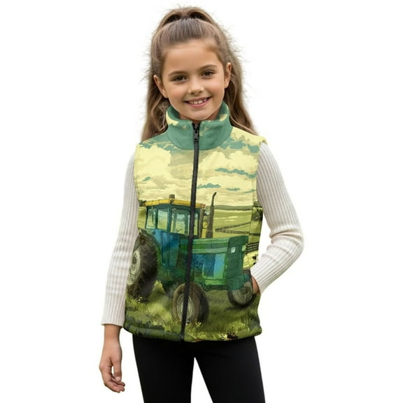 Pzuqiu Truck Kids Zip Up Vest Size 2 Casual Clothes for Boys Practical Winter Lightweight Sleeveless Fleece Jacket with Pocket Fall Outerwear Versatile for Teen Boys Trendy