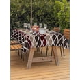 thumbnail image 3 of Outdoor Tablecloth with Umbrella Hole for Patio/Picnic/Party/Camping, Ombre Brown Waterproof Table Cloth Rectangle Table Cover Washable, Modern Abstract Waves Morocco Striped (60"x 102"), 3 of 8