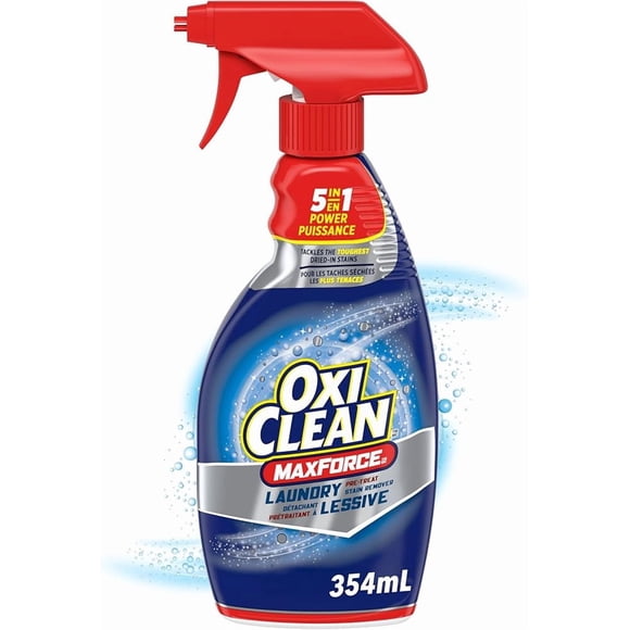OxiClean Vaporisateur Détachant Enzymatique pour Lessive MaxForce, Efficace contre les Taches de Graisse, de Sang, de Vin et Plus - Sécuritaire pour les Couleurs, Sans Javellisant au Chlore, 354 ml