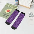 thumbnail image 7 of Fuzoiu Purple Glitter Print Adult Socks, Crew Moisture-wicking Socks, Unisex Cushion Crew Socks,Casual Sports Ankle Socks, 7 of 7