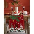 thumbnail image 2 of Rdsfhsp Christmas Red Table Runners 13x72inches, Merry Xmas Gnomes Cardinals Snowflakes Linen Kitchen Dining Table Decoration for Home Party, 2 of 5