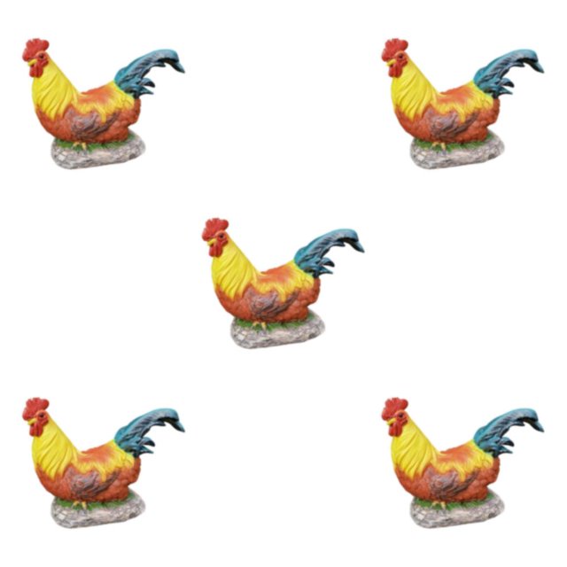 Transemion Resin Statue Chicken Statue Decorative Backyard Patio for Lawn Lying Position S 5Set