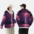 thumbnail image 5 of Picia Thunderstorm Violet Purple Women's Men's UPF 50+ Sun Protection Hoodie Shirt Long Sleeve SPF Fishing Outdoor UV Hiking Lightweight Shirts-3X-Large, 5 of 9