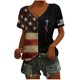 thumbnail image 4 of Tops Cortos para las Mujeres Día de la Independencia Patriótica Impreso Cuello en V, Manga Corta Top Casual para Diario, Fiesta Y Todas las Estaciones, 4 of 5