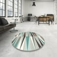 thumbnail image 4 of Ahgly Company Machine Washable Indoor Round Contemporary Camouflage Green Area Rugs, 4' Round, 4 of 7