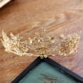 thumbnail image 5 of Ostrifin Gold Pearl Bridal Crown Rhinestone Tiara Dragonfly Wedding Party Hair Accessory, 5 of 6