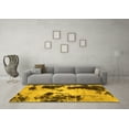 thumbnail image 3 of Ahgly Company Machine Washable Indoor Square Abstract Yellow Modern Area Rugs, 8' Square, 3 of 4