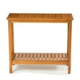thumbnail image 6 of Easy4Home 42"Dx18"Wx37"H Acacia Wood Patio Console Table Indoor&Outdoor Storage Shelves, Light Brown, 6 of 6