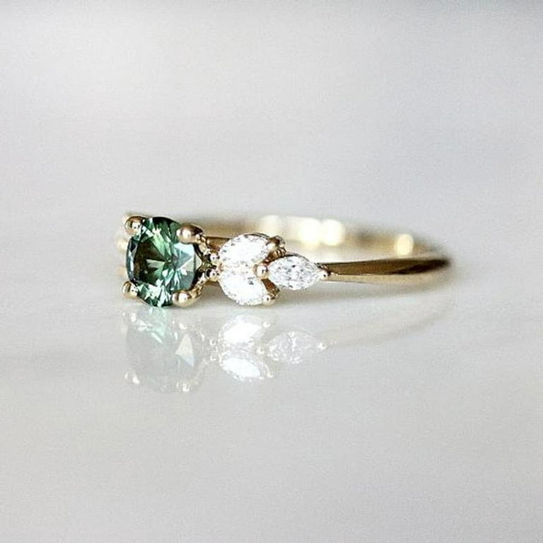 Clearance Jewelry Under $5 VerPetridure Ladies Ring Gold Full Diamond Round  Diamond Wedding Ring Gift Ring 2pc