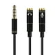 thumbnail image 1 of Cable auxiliar de micrófono de 3,5 mm 1 macho 2 hembra Cable de audio para computadora portátil (negro) Hugtrwg Nuevos Originales, 1 of 9