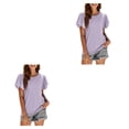 thumbnail image 2 of Qarigey Camiseta de mujer con volantes de Color sólido cuello estética linda blusa suelta fiesta noche Club verano Top niñas ropa Type10 NO10, 2 of 6