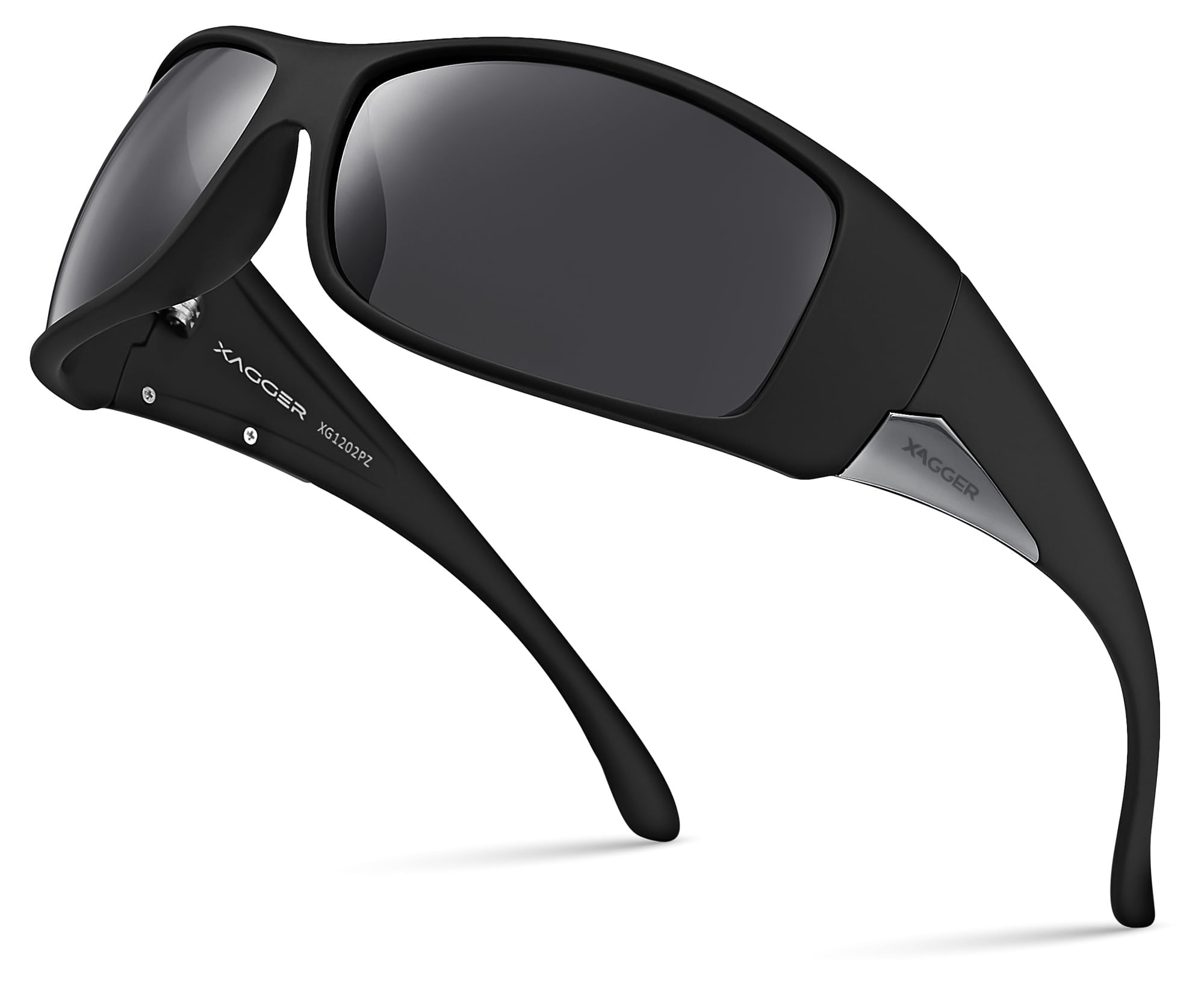 Xagger Oversized Wrap Around Sport Polarized Sunglasses for Men Driving Fishing Golf TR90 Frame Sun Glasses