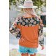 thumbnail image 2 of ABPHQTO Top de manga floral con estampado floral de Thankful Grateful Blessed para mujer de color marrón, 2 of 5