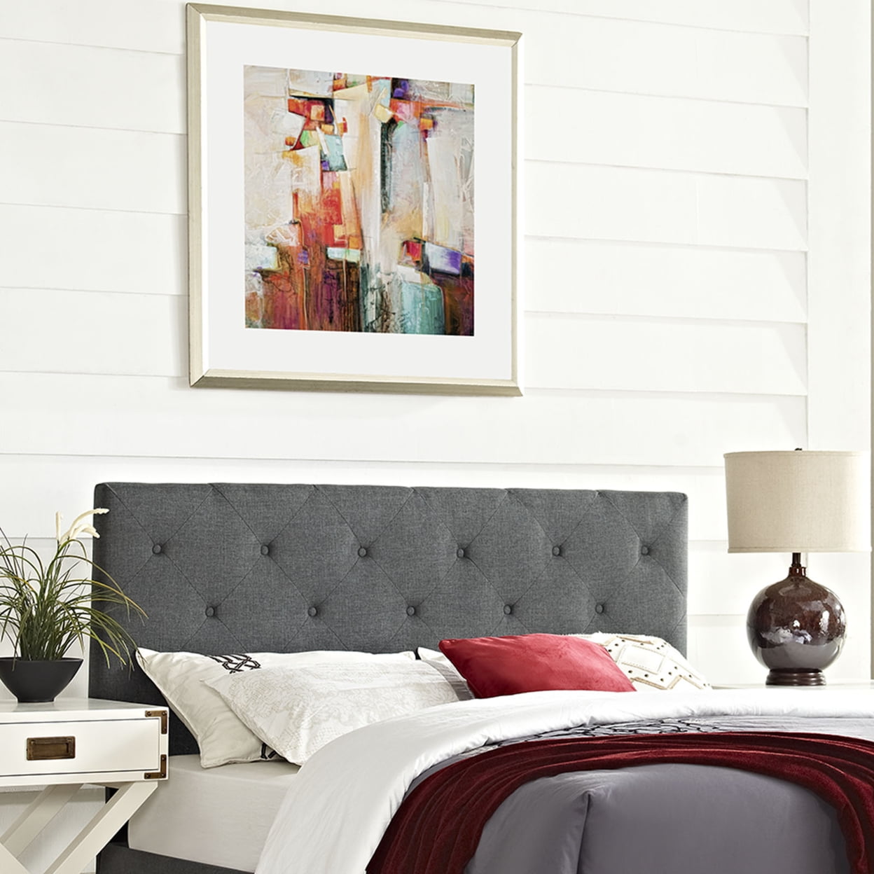 Gray Terisa King Fabric Headboard