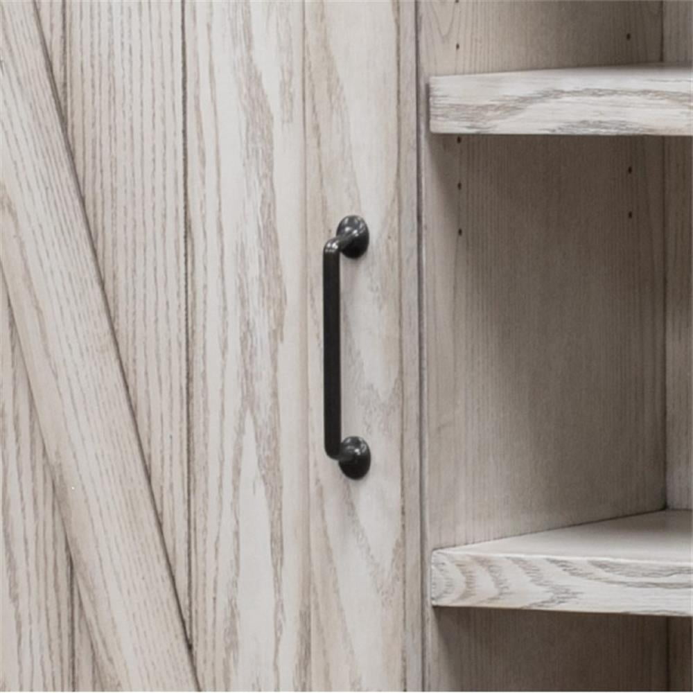 Martin Furniture Avondale 8-Shelf Wood Bookcase with Sliding Door in White