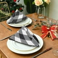 thumbnail image 3 of Dreamtimes Black and White Buffalo Check Cloth Napkins Set of 1,Reusable Washable Polyester Dinner Table Napkins for Kitchen,Dining,Restaurant,Party Decoration, 3 of 7