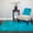 Turquoise, variant on Plush Faux Fur Shag Solid Color Rectangle Floor Area Rug 4' x 5'
