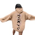 thumbnail image 3 of YAYUBA Women's Graphic Hoodies Japanese Hoodie Top Oversized Long Sleeve Anime Pullovers Sweatshirts, L, Khaki, 3 of 7