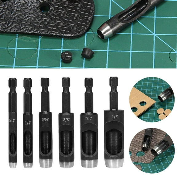 Hollow Hole Punches For Electric Drill Punching Tool for Leather Craft Create Clean and Precise Holes in Materials!