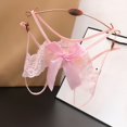 thumbnail image 2 of EHQJNJ Womens Underwear Seamless High Waisted Underwear Women Women Embroidered Hollow Butterfly Low Waist Underpants Open Cut Pearl Massage Thong, 2 of 3