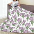 thumbnail image 6 of Honeii Tulips Flowers Print Fleece Blanket - Throw Blanket for Bed, Sofa, Couch, Camping, and Travel , Microplush Ultra Soft Warm Blanket-80"x60", 6 of 7