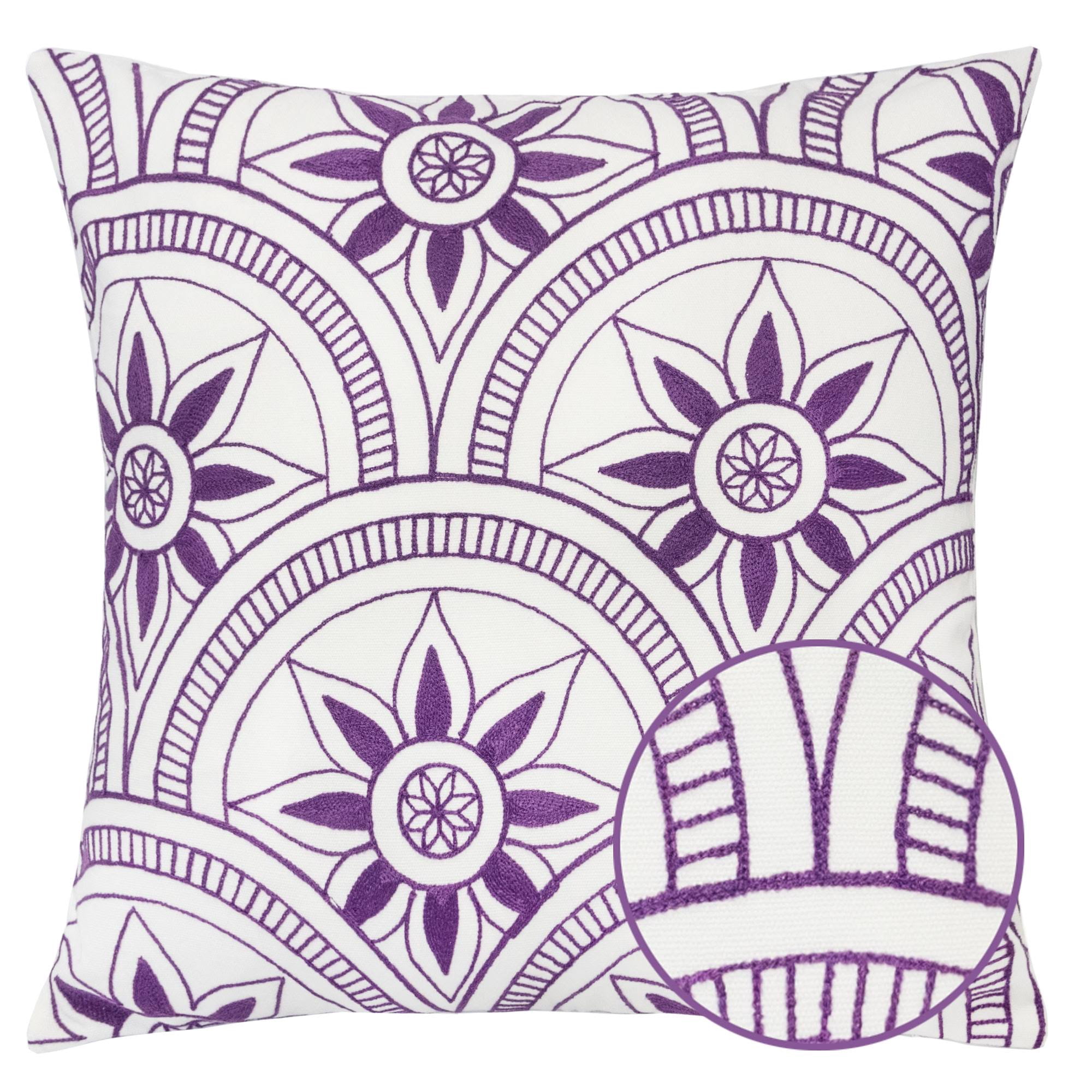 Abry Purple Abstract Polyester 20 in. x 20 in. Throw Pillow (Set of 2)