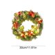 thumbnail image 3 of Adornos navideños, corona de flores para puerta principal, llamador de puerta navideño para interior y exterior, llamador de puerta de invierno con piñas rojas y lazo, adornos navideños de plástico., 3 of 6