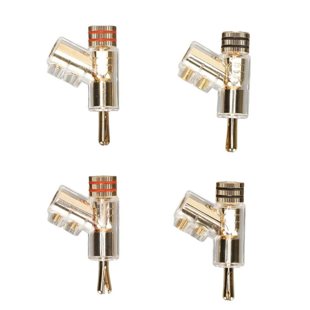 Locking Banana Connectors, 24K Gold Plated Electroplating BA1403 Contact Locking Stacking Banana Plug For Speakers