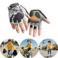 thumbnail image 2 of MEZZALL Kids Outdoor Sports Exercise Cycling Gloves Half Finger Through Open Finger Gloves Sports (4Y 12Y) Birthday Toddler Mittens, 2 of 3