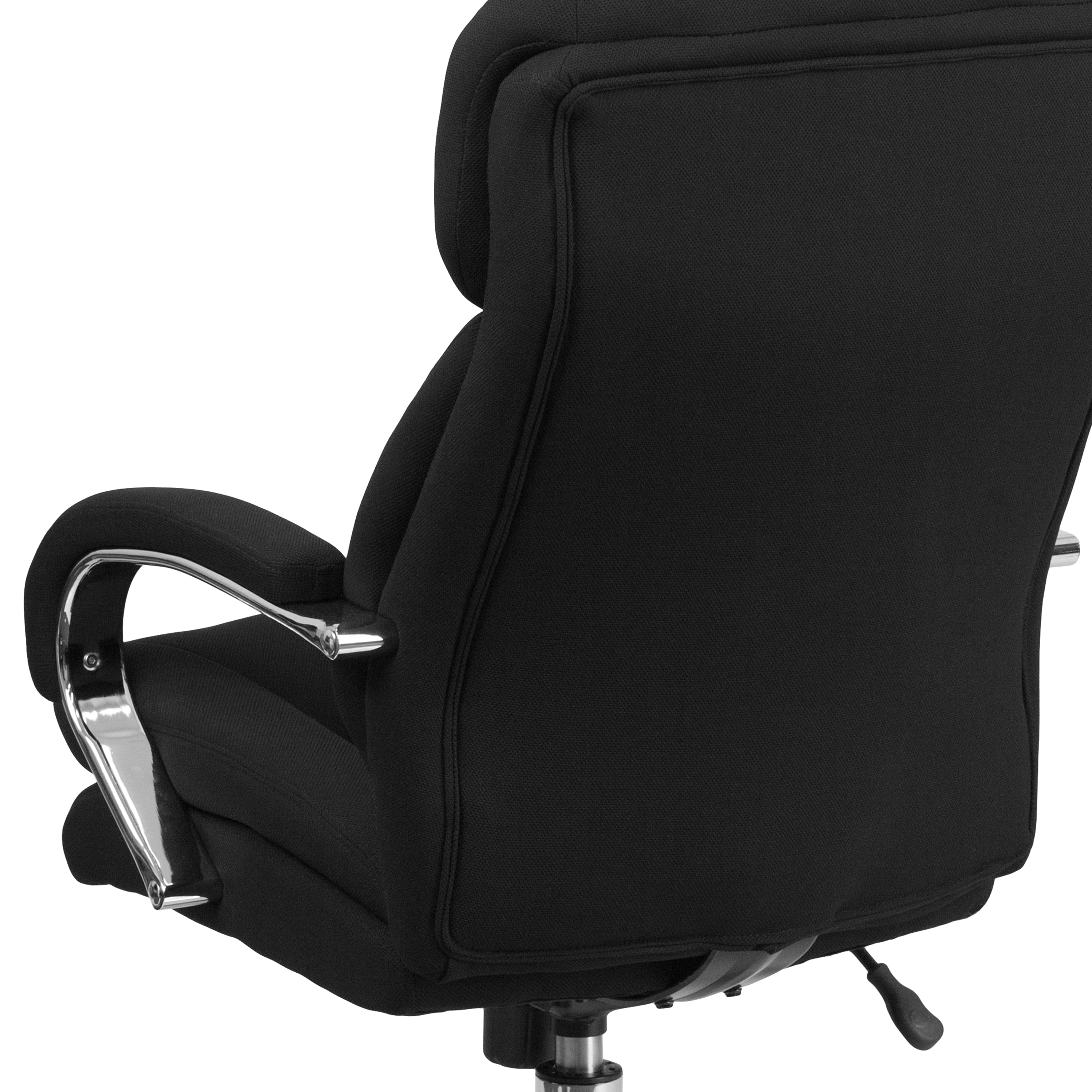 Emma + Oliver 24/7 500 lb. Big & Tall Black Fabric Ergonomic Office Chair with Loop Arms