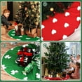 thumbnail image 4 of Double-Sided Happy Valentines/St. Patrick''s Day Tree Skirt 36 in Short Plush Love Heart Shamrock Print Mat Reversible Festive Christmas Tree Skirt for Home Tabletop Trees Spring Holiday Party Decors, 4 of 6