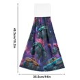 thumbnail image 2 of Haosy 2 Pack Kitchen Wash Cloths with Hanging Loops Absorbent Absorbent Quick Drying Hand Towels, Monster Trucks in Space, 2 of 7