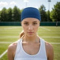 thumbnail image 2 of Unique Bargains 1 Pc Breathable Headband Wide Tie Headband for Sport Navy Blue, 2 of 5