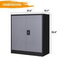 thumbnail image 4 of Metal Storage Cabinet with 2 Adjustable Shelves, Steel Counter Cabinet with Lockable Doors for Home Office Warehouse Garage (Black Grey, 36" H-Style 2), 4 of 6