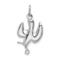 thumbnail image 1 of Pendentif en Argent Sterling 925 Rhodié Poli en Forme de Dove avec Zircon Cubique, 1 of 2