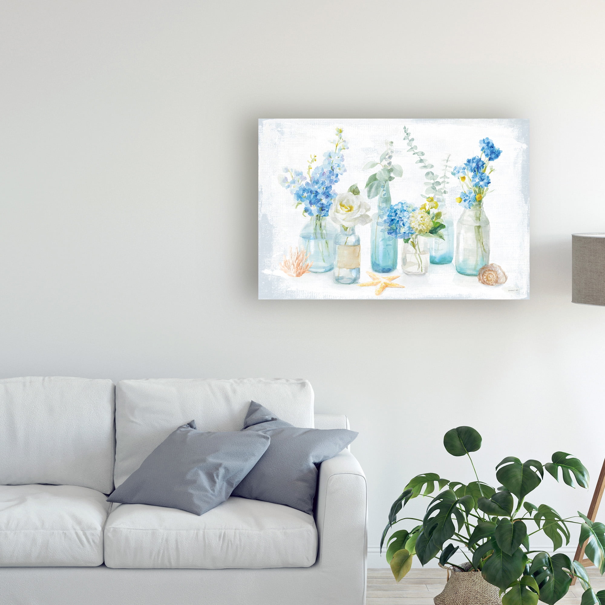 Trademark Fine Art 'Beach Cottage Florals I' Canvas Art by Danhui Nai