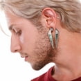 thumbnail image 2 of PAIR Of Ear Weight Hangers Abalone Shell Inlaid Keyhole Tunnels Plugs Gauges, 2 of 4