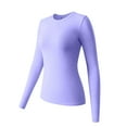 thumbnail image 5 of Youmylove Women Thermal Underwear 3-Pack Baselayer Shirts Long Sleeve Tops Crew Neck Stretch Fitted Base Layer Tee Shirts Tops Comfort Loungewear Clothing, 5 of 6