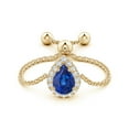 thumbnail image 2 of ANGARA Natural Pear-Shaped Sapphire Halo Bolo Ring in 14K Yellow Gold for Women (Size-6x4mm) | September Birthstone, Birthday, Anniversary, Jewelry Gift for Women | Natural Blue Sapphire Ring, 2 of 8
