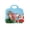 Blue, variant on YAMB 10Pcs Christmas Treat Bags with Handle, Santa Printed Ziplock Goodie Bags, Reusable Transparent Window Gift Pouches for Packaging Cookies Chocolate & Holiday Party Favor, Red
