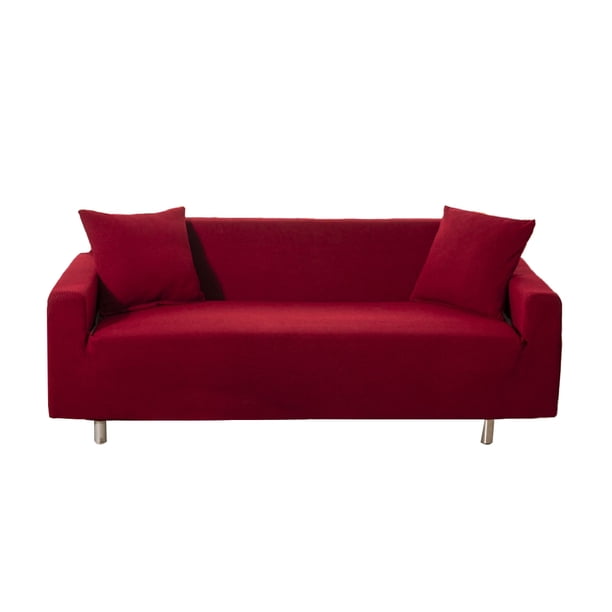 Matsuzay Fundas de sofá de estilo moderno de gran elasticidad, almohadilla a cuadros de maíz, Protector elástico impermeable para muebles Decoración del hogar Vino rojo