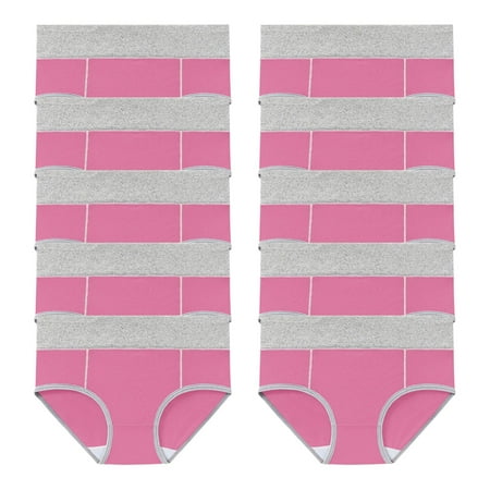 Hipattires Plus Size Womens Panties Seamless Plain High Waisted Underwear Cotton Comfort Briefs Hot Pink 10 Pack Panties