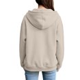 thumbnail image 4 of lcziwo Women Zipper Hoodie Athletic Oversized Long Sleeve Jackets with Pockets Casual Solid Color Drawstring Hoodies Fall 2026 Khaki,XXL, 4 of 6