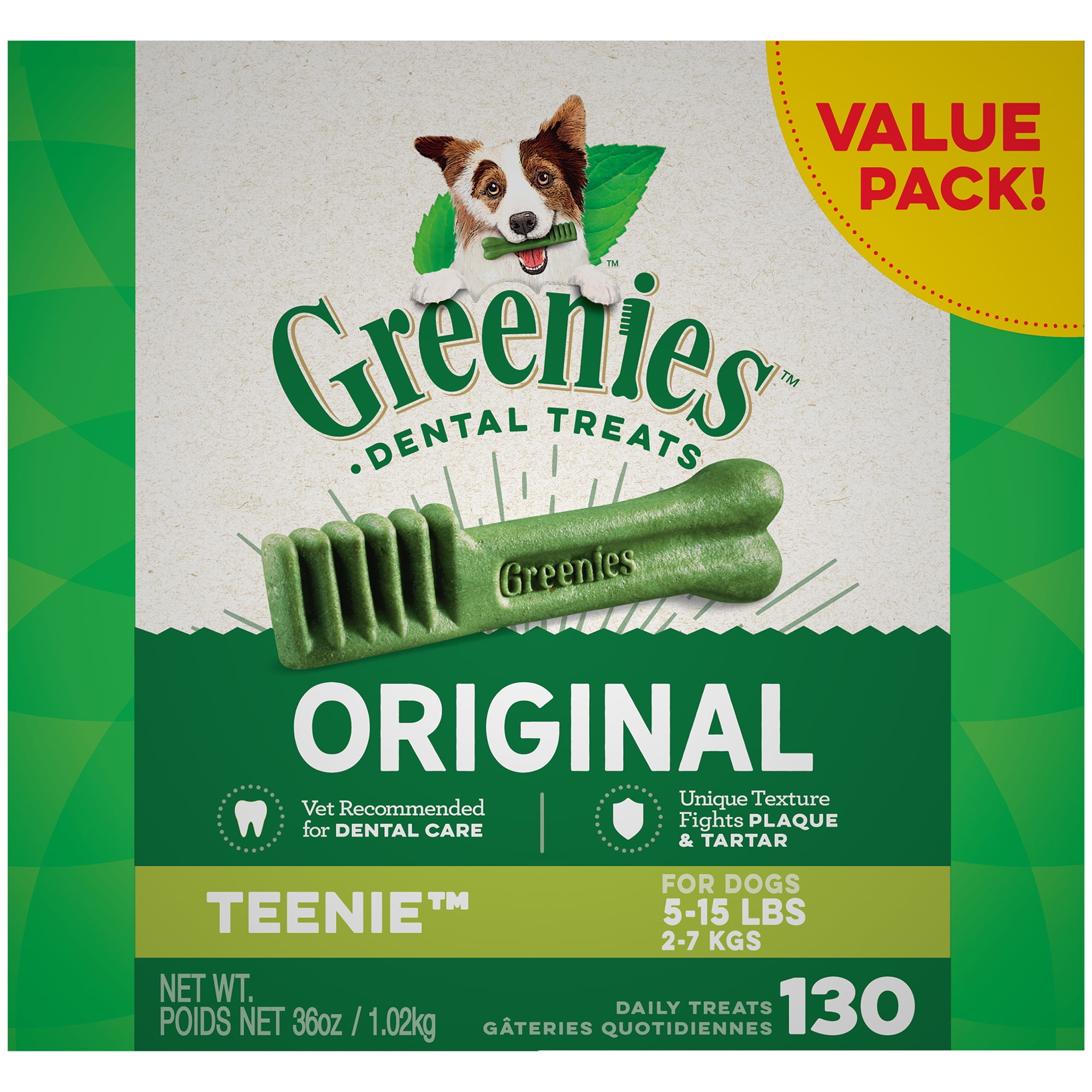 Photo 1 of Greenies Original Teenie Natural Dental Dog Treats (5-15 lb. Dogs)
