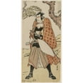 thumbnail image 2 of Katsukawa Shunkō 9x14 Black Ornate Wood Framed Double Matted Museum Art Print Titled: Ichikawa Danjuro V as a Travelling Warrior (Late 1780s), 2 of 5