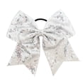 thumbnail image 3 of 8 Inch Sequins Bow Ponytail Holder, Happon 12 Pcs Sparkly Cheer Bow Hair Tie with Rubber Bands, Large Cheer Hair Bows for Cheerleaders, Women, Girls, 3 of 8