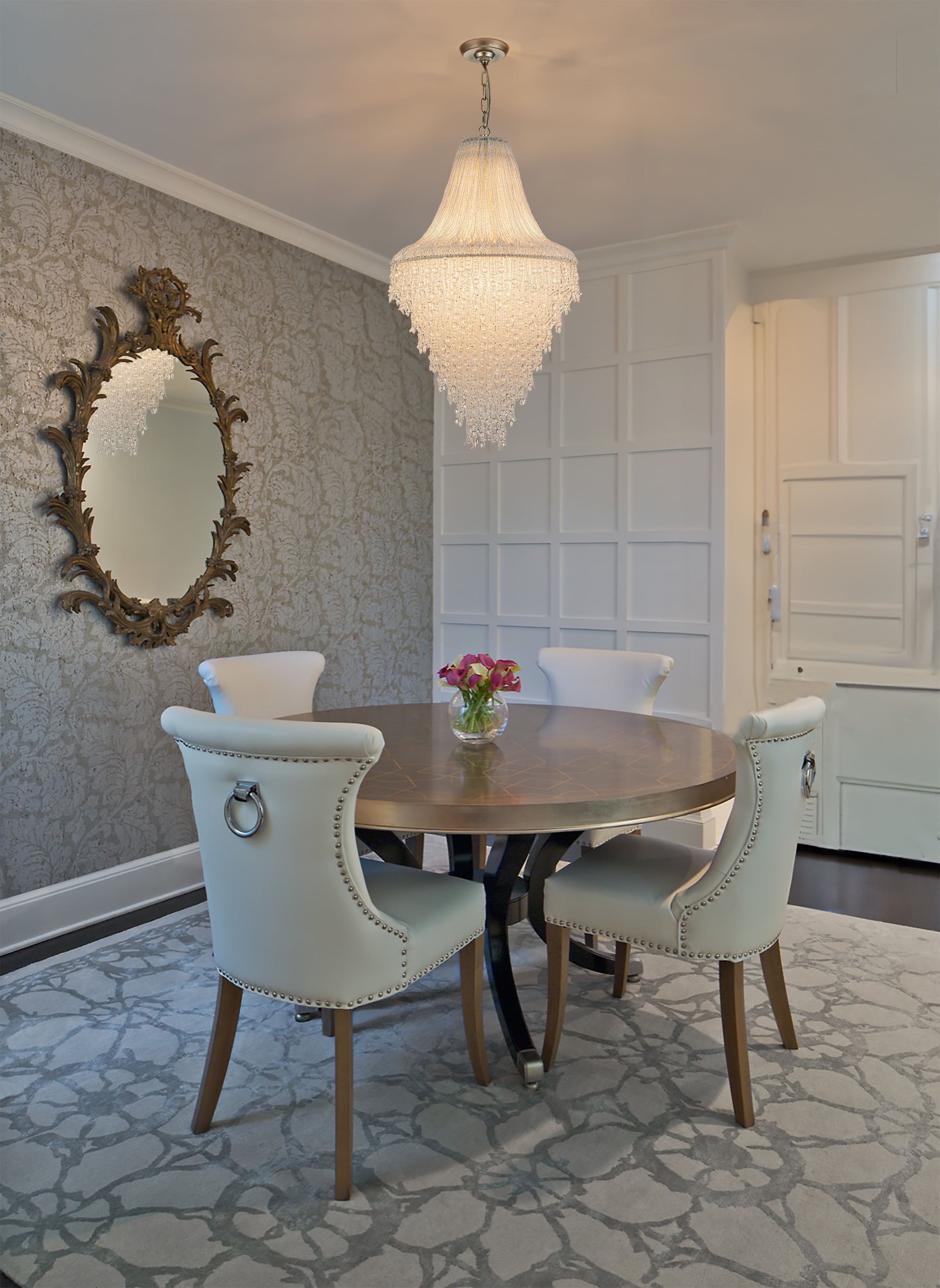 5-Light Timeless Elegance French Style Tiered Chandelier with Handcrafted Crystals